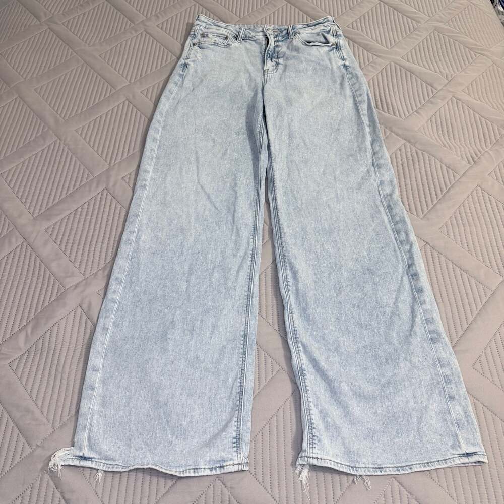 American Eagle Super High-Rise Baggy Wide Leg Jeans Light Wash Size 6 X-Long